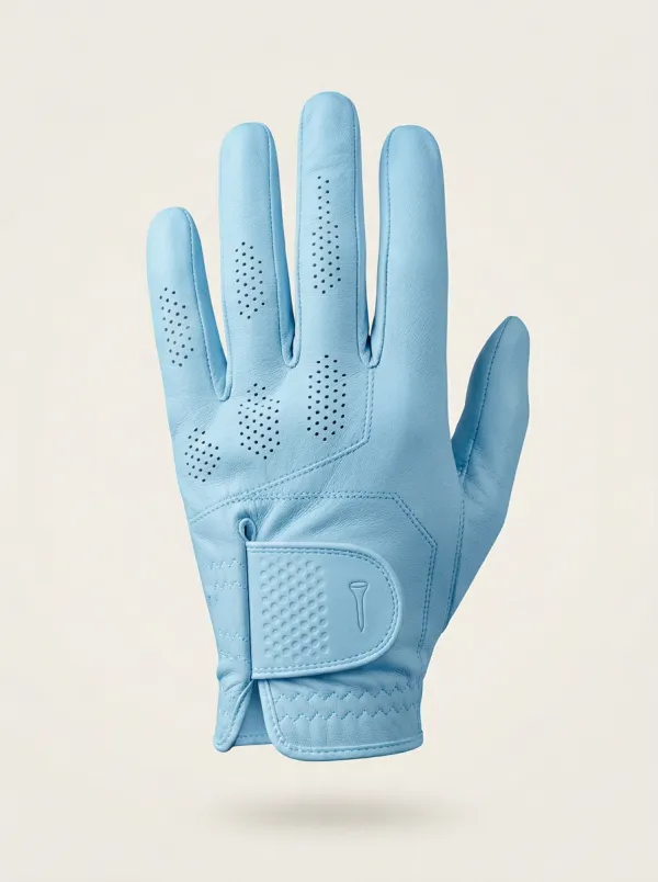 Fairway Embossed Tee-Motif Leather Golf Glove