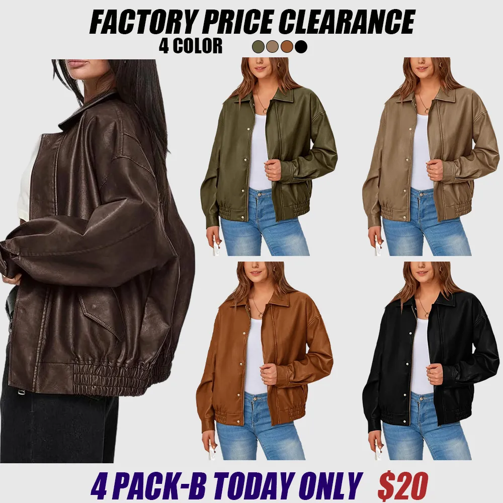 Women'S Faux Leather Motorcycle Jacket
