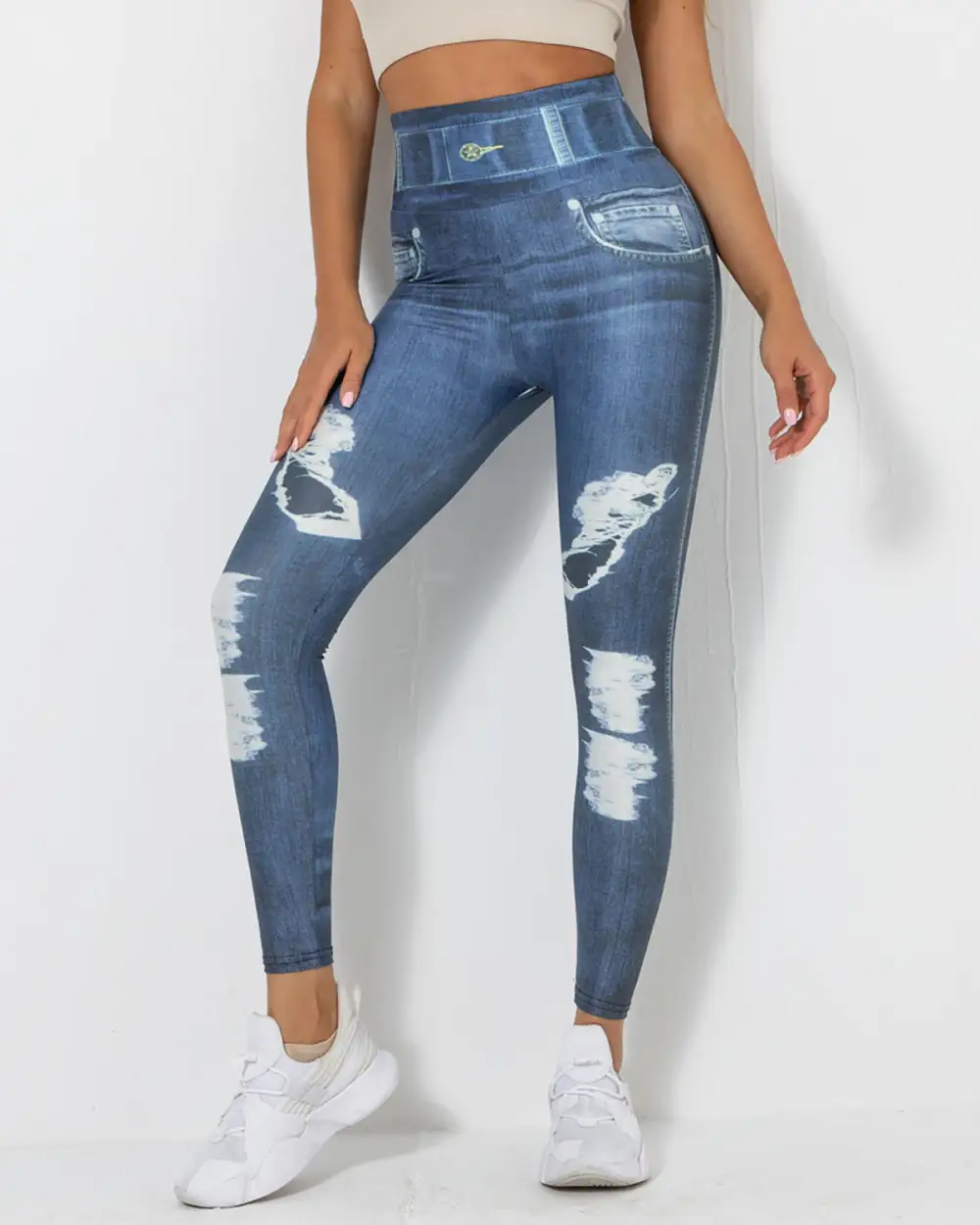 Active Scrunch Denim Yoga Pants