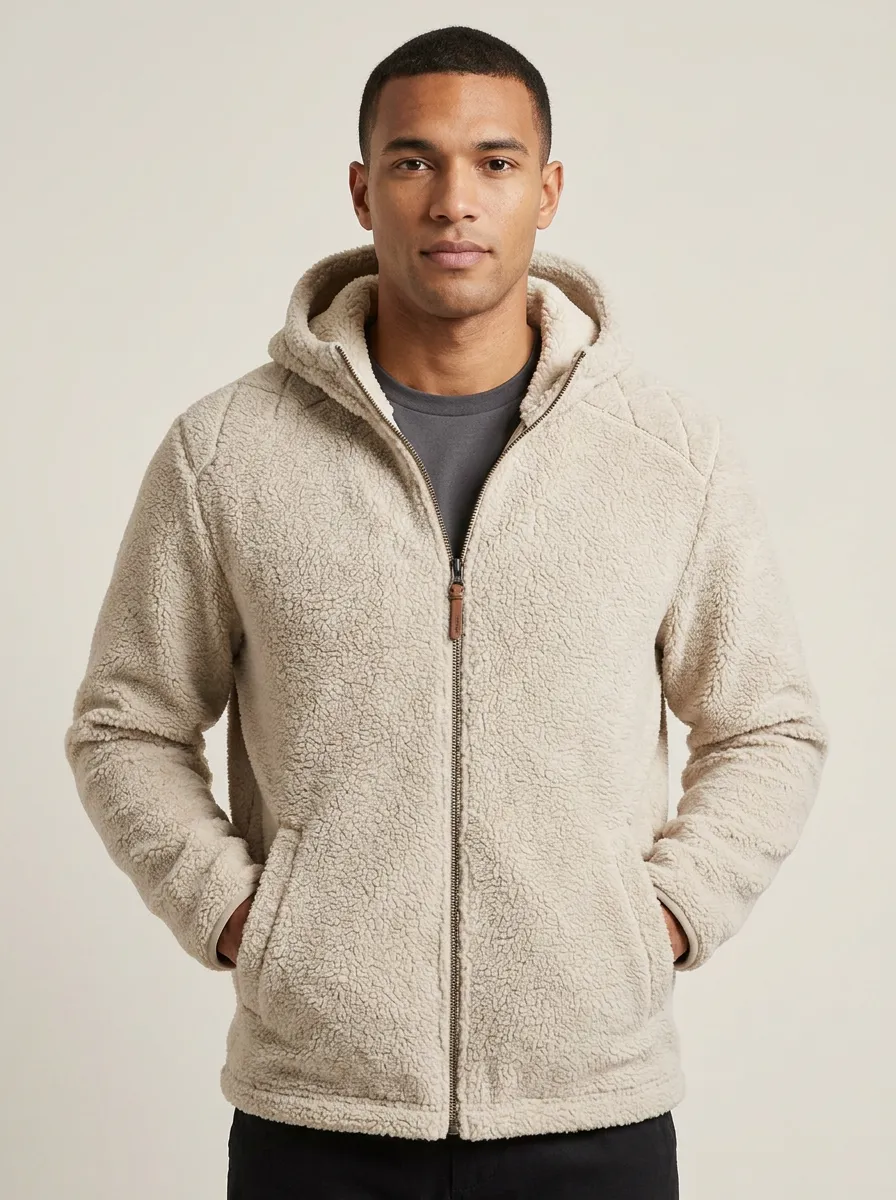 Sherpa Fleece Hooded Jacket