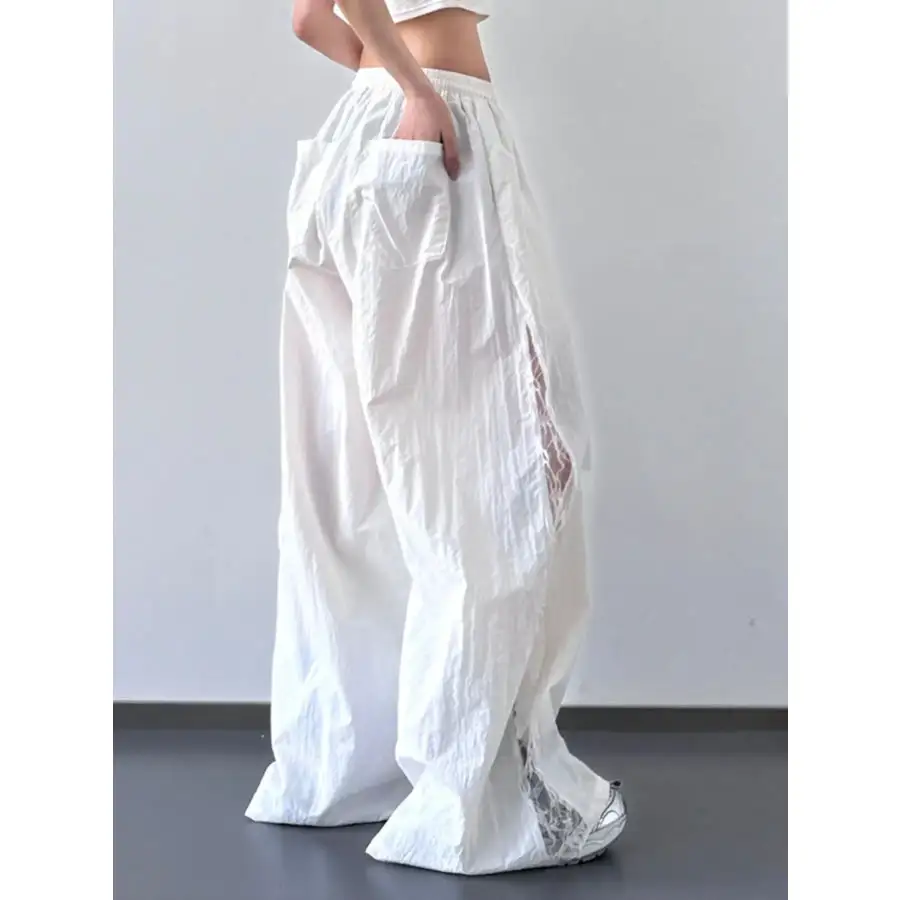 Flowy Elastic Waist Wide Leg Pants