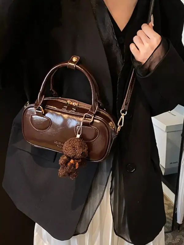 Vintage Style Crossbody Bag with Charm