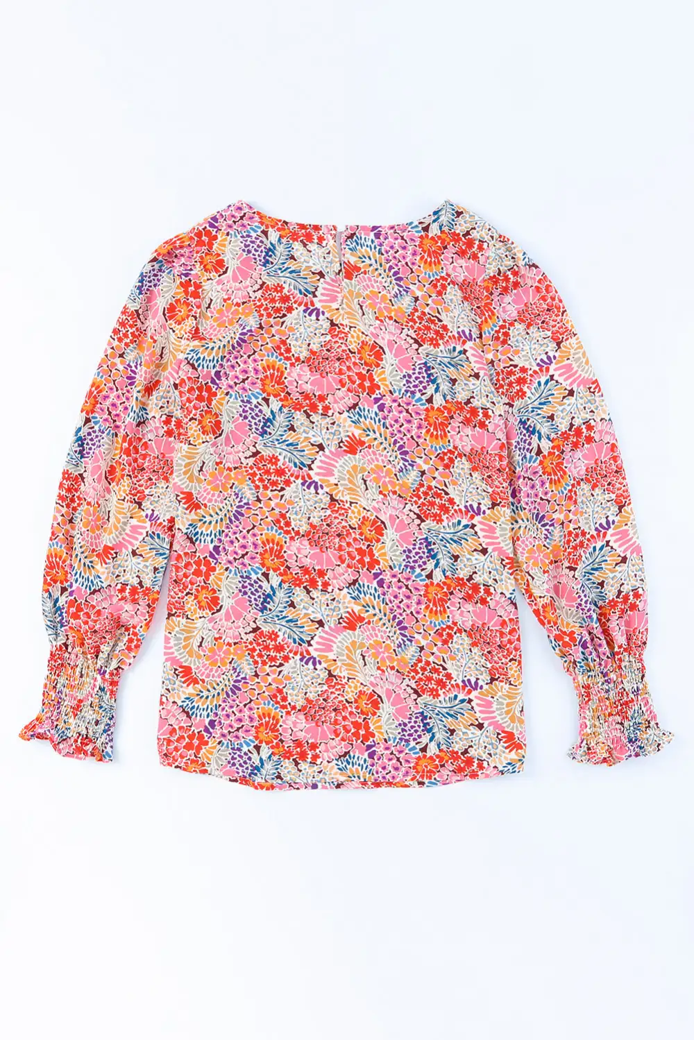 Layered Soft Floral V-Neck Blouse