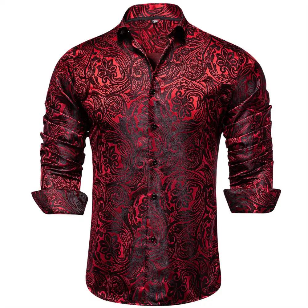 Paisley Long Sleeve Slim Fit Dress Shirt