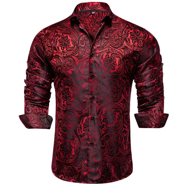 Paisley Long Sleeve Slim Fit Dress Shirt