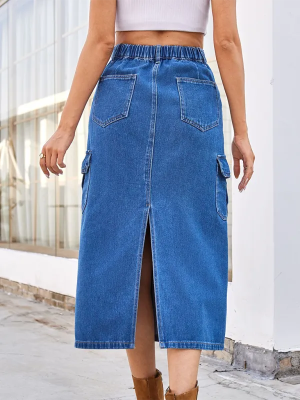 Denim Pocket Detail Skirt