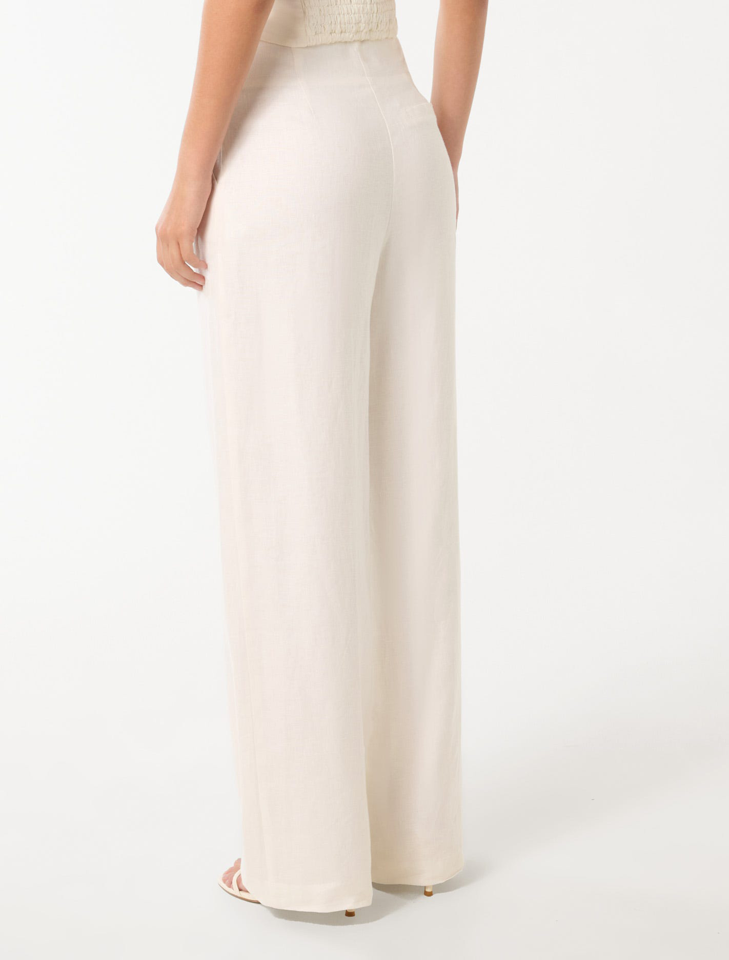 White Linen Wide-Leg Pants