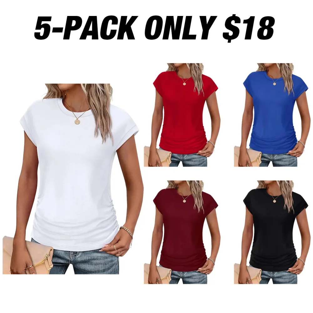 Women's Summer Tops Short Sleeve Shirts Crew Neck T Shirts