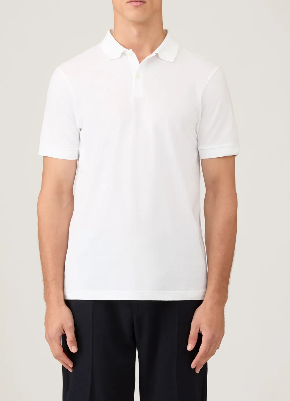Clean Everyday Slim Fit Cotton Pique Short Sleeve Polo Shirt
