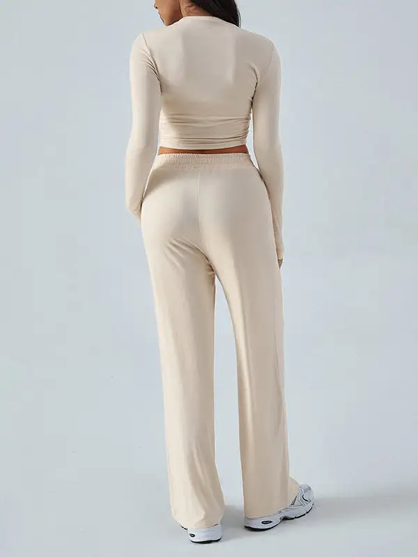 Long Sleeve Relaxed Tee And Pants Set