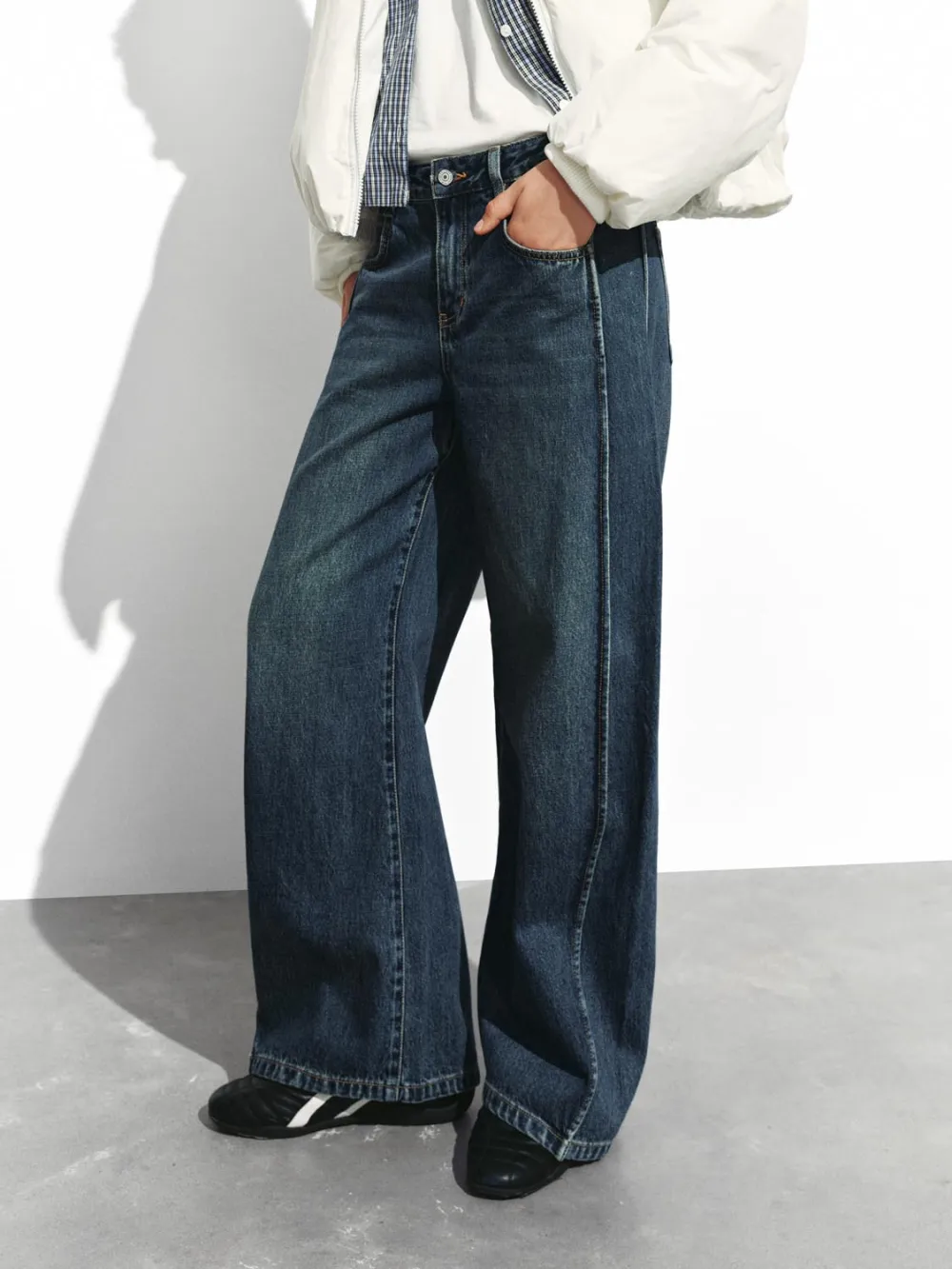 Ladies' Blue Casual Style Loose Denim Trousers