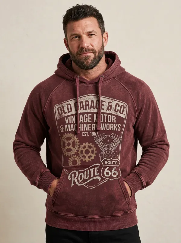 Men's Vintage Garage Vintage Highway Gear Graphic Hoodie