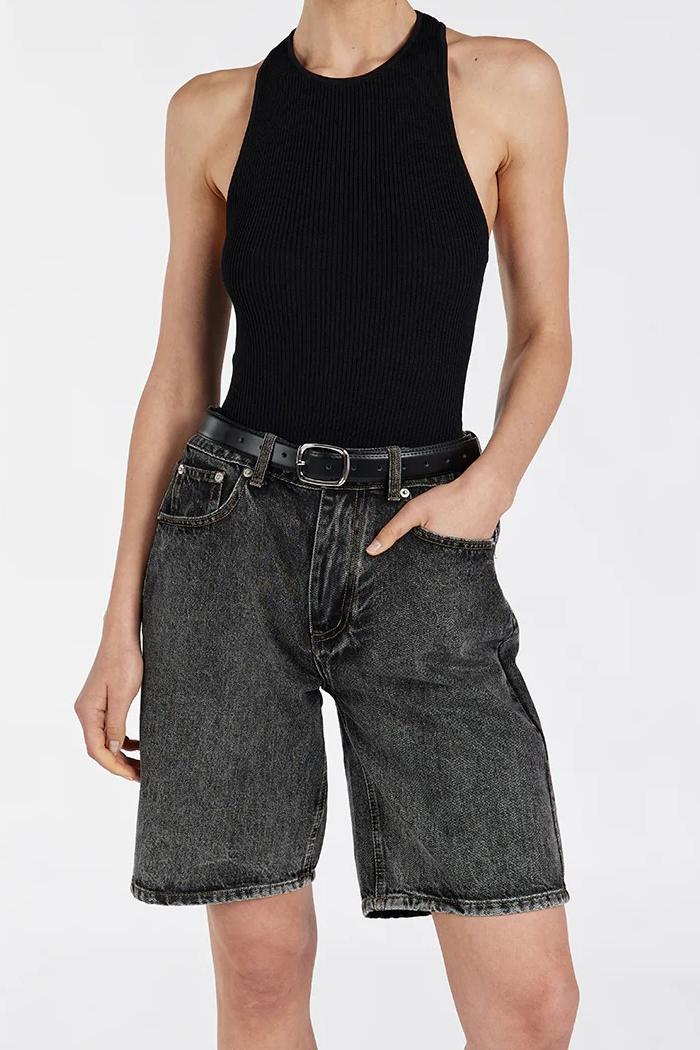 CREAM BERMUDA DENIM SHORT