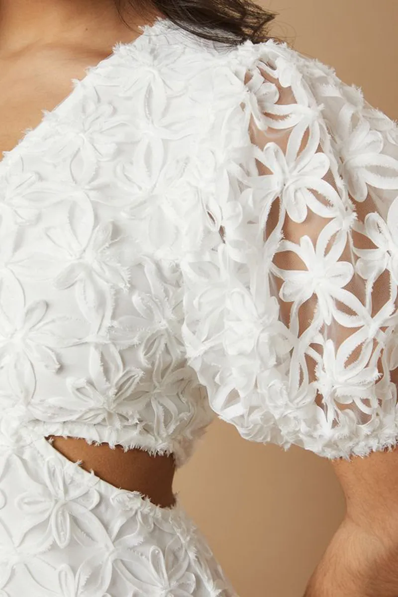 Casual Style Textured Cutout Detail Dress