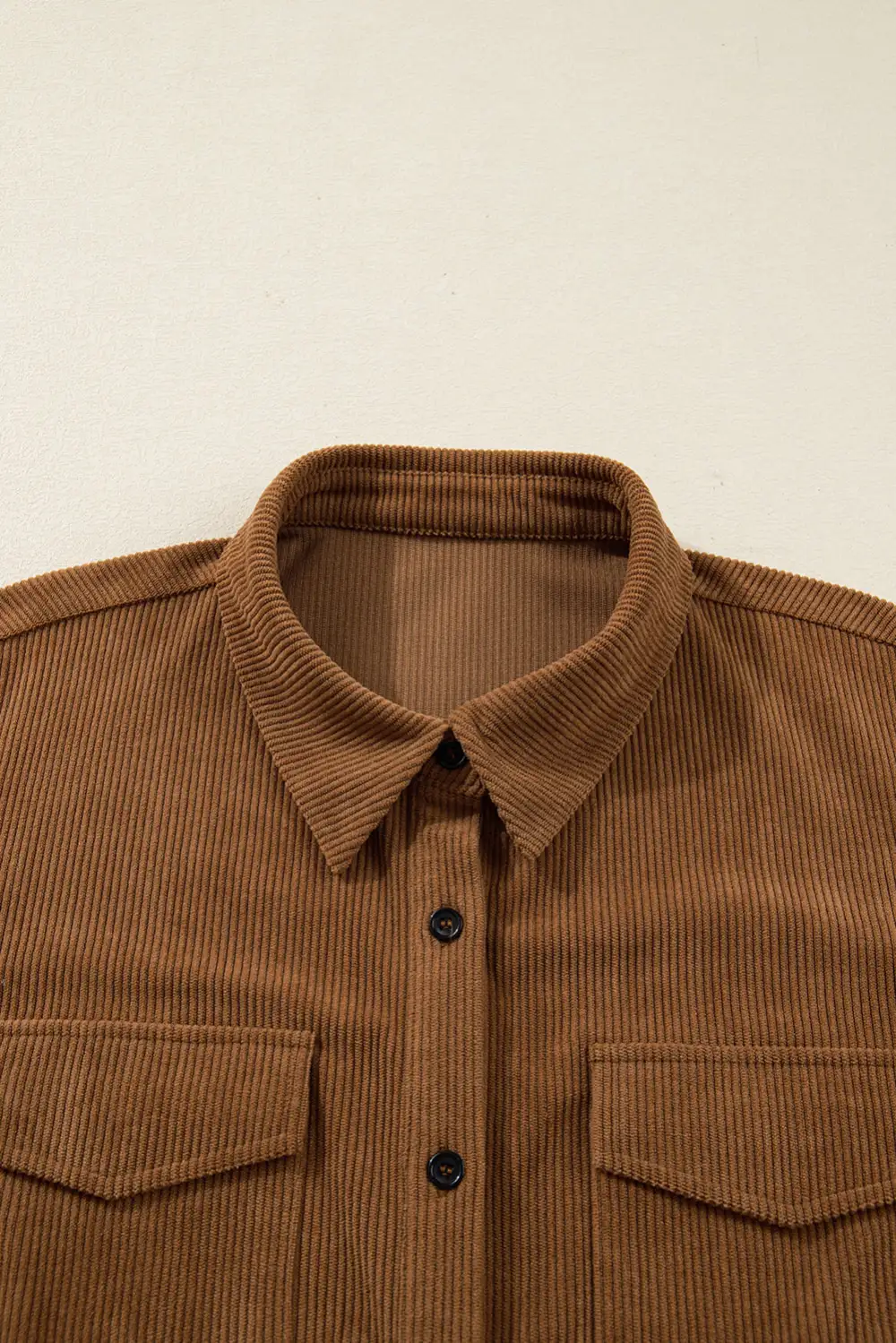 Corduroy Button Front Collared Dress Casual
