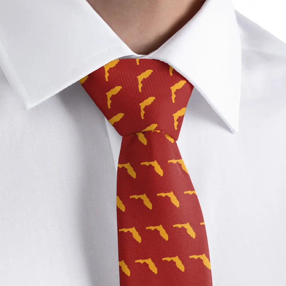 Refined Outline Emblem Composition Necktie
