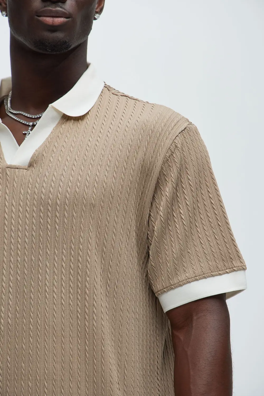 Color Block Textured Polo