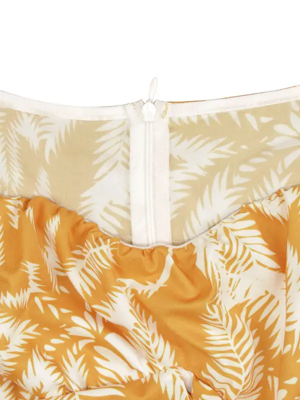 One Neck Lantern Lotus Leaf Short Shorts