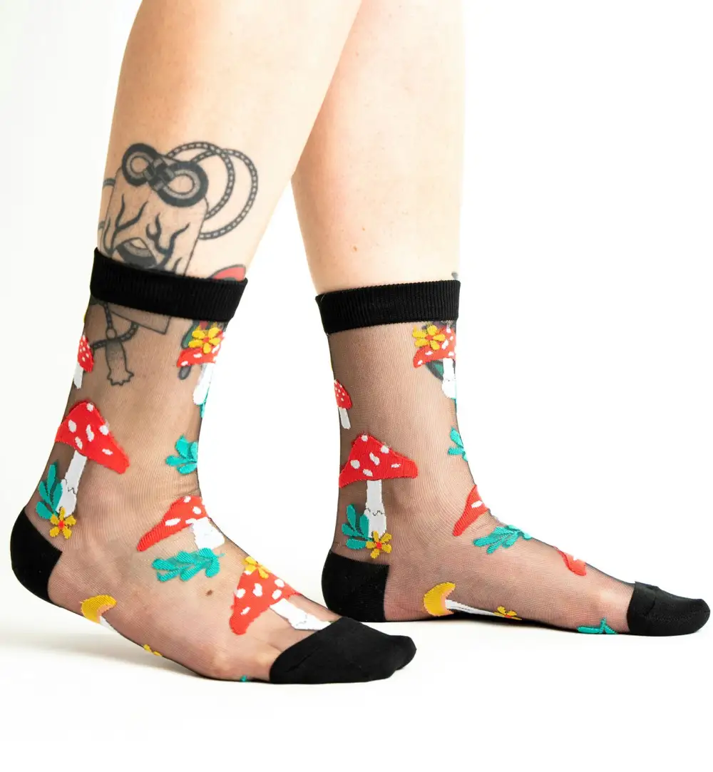 Whimsical Sheer Crew Socks