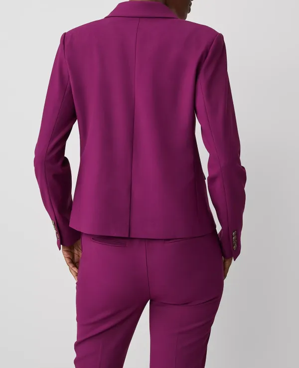 The Shorter One Button Peak Lapel Blazer In Bi-Stretch