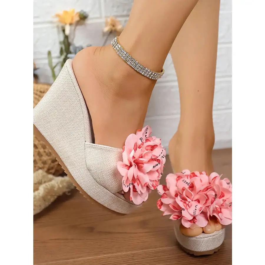 Embellished Platform Wedge Sandals