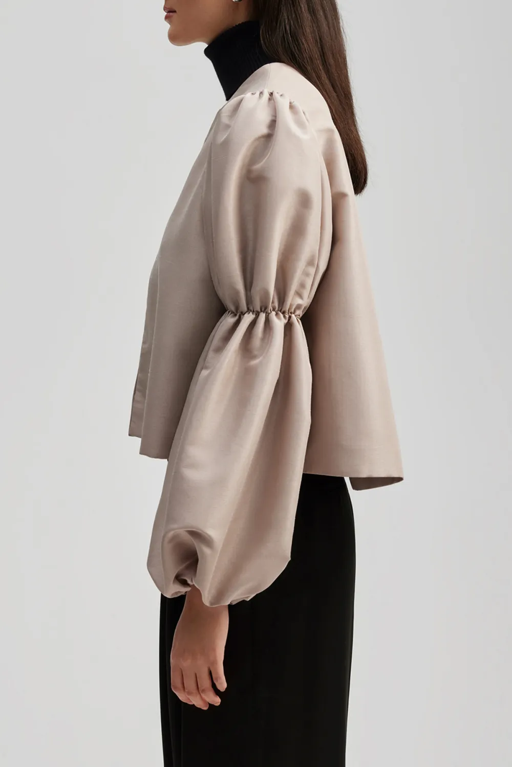 Long Sleeve Pouf Sleeve Blouse