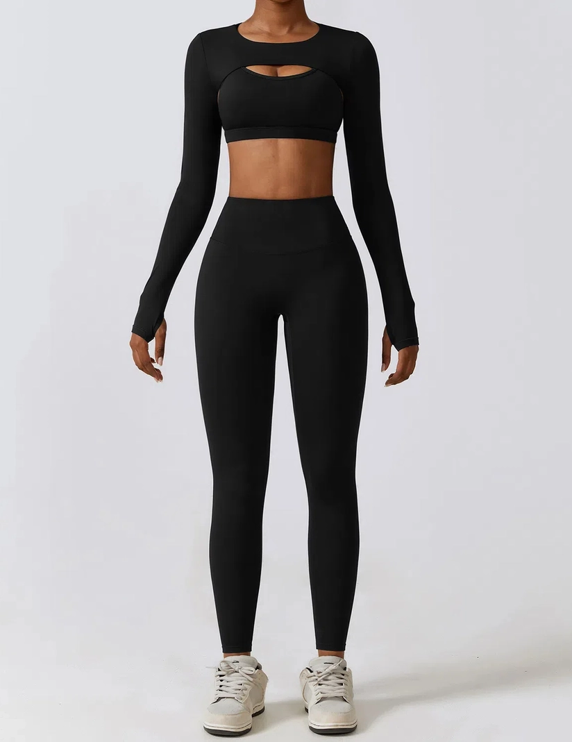Cross Back Long Sleeve Active Set