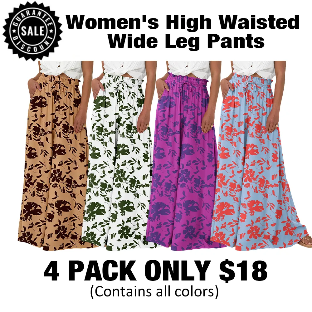 Women's High WaistedWide Leg Pants-🔥8-Pack- Only $24