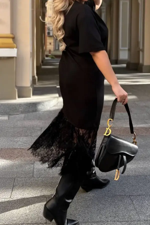 Relaxed Lace Midi Dress