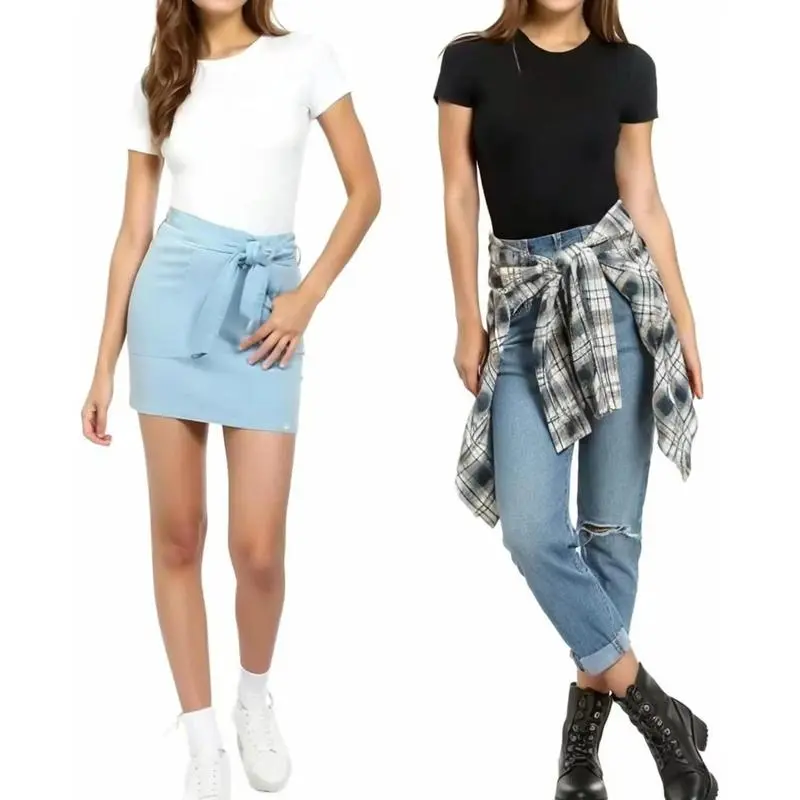 5 Pack Short Sleeve Bodysuits - Women'S Crew Neck T ShirtBodysuits For Daily Casual Wear