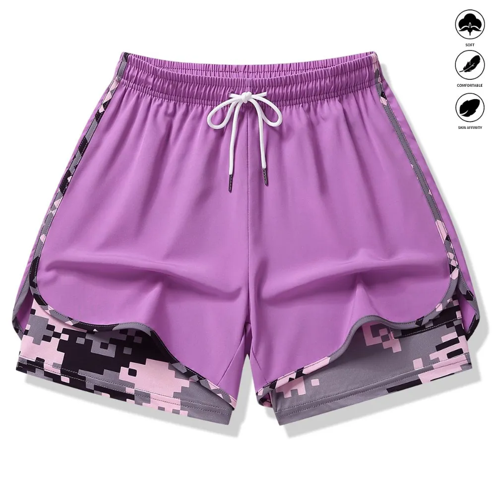 2-in-1 High Waist Athletic Shorts – Quick-Dry Summer Activewear