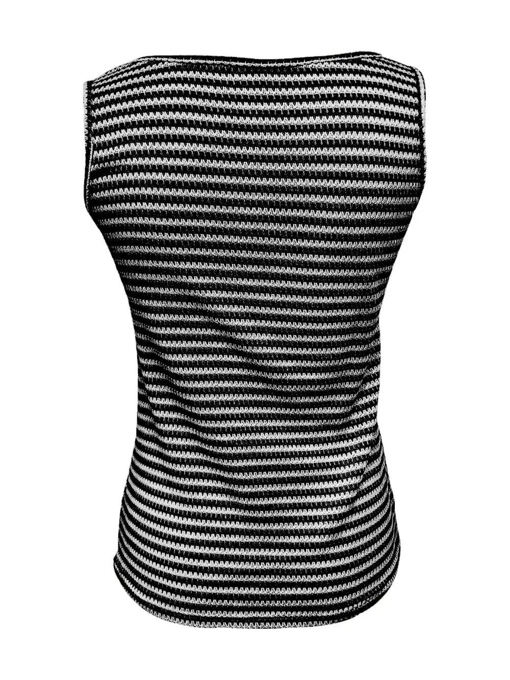 Striped Button-Front Knit Tank Top