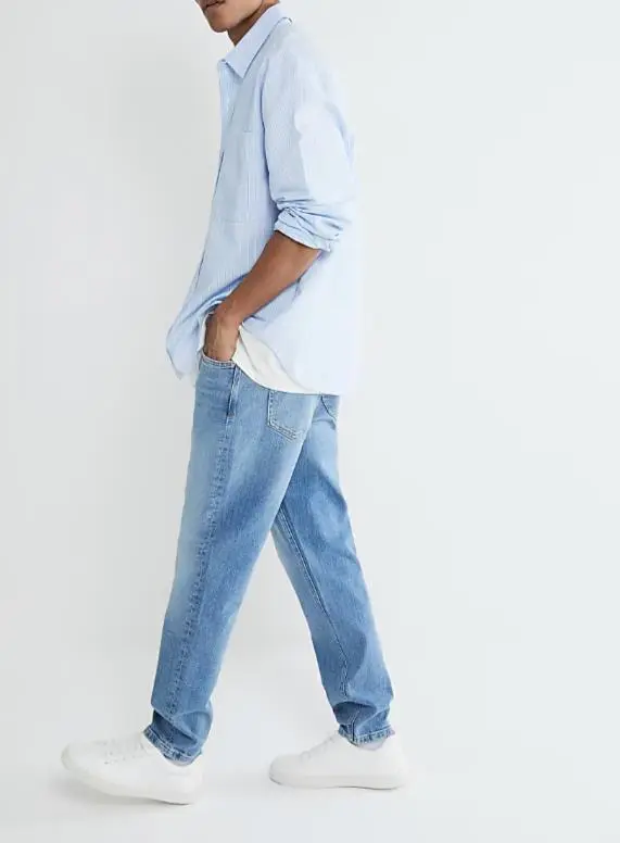 Men's Blue Cotton Tapered Jeans