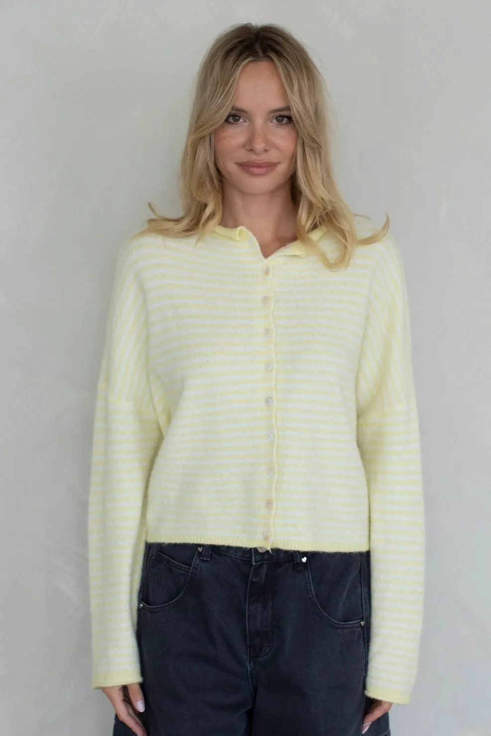 Relaxed Soft Striped Cardigan