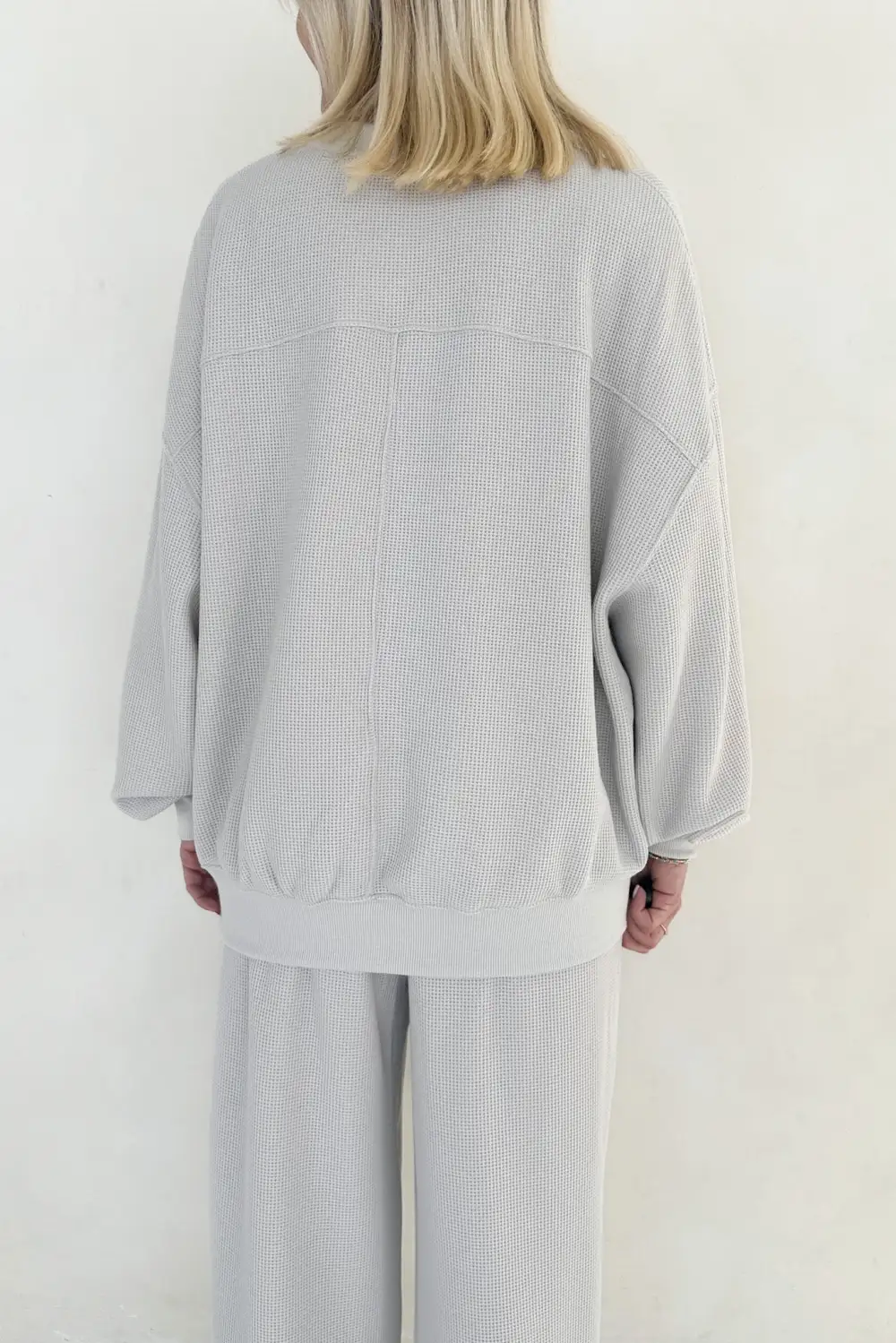 Laid Back Waffle Knit Sweatshirt