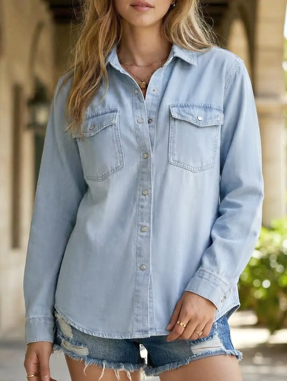 Washed Denim Cardigan Long Sleeve Jacket