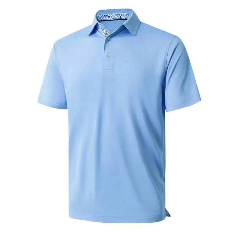 Mens Casual Dry Fit Performance Designed Collared Golf Polo Shirts for Men Plus Size Tops