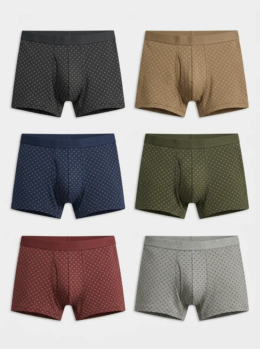 Men's Multicolor Micro-Patterned Boxer Briefs 6-Pack