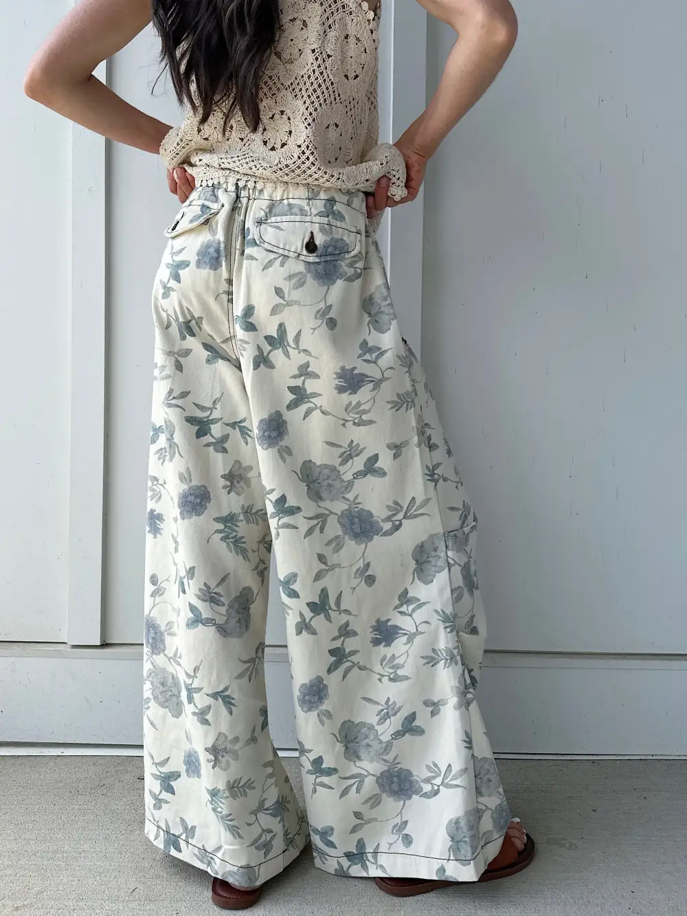 Vine Floral Wide Leg Pants