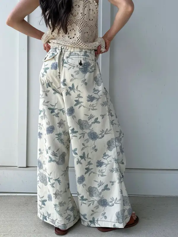 Vine Floral Wide Leg Pants