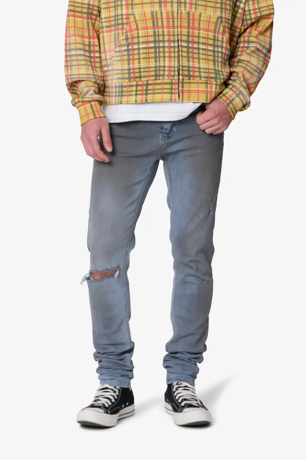 Oil Ruched Skinny Jeans