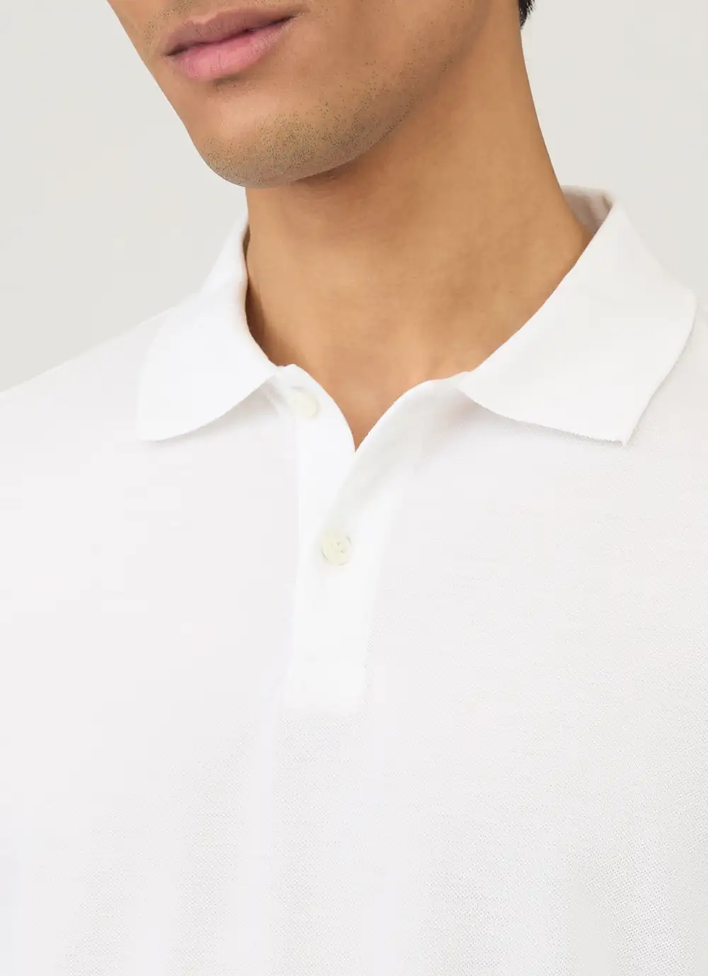 Understated Everyday Slim Fit Cotton Pique Long Sleeve Polo Shirt