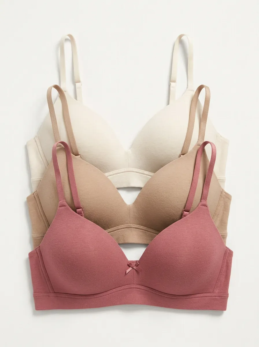 Soft-Look Women's Three-Piece Bra Set
