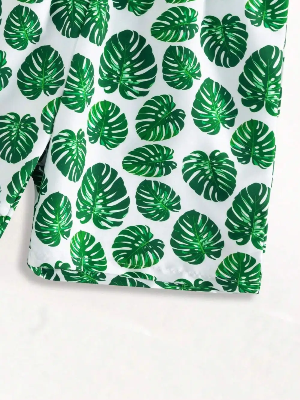 Men's Resort Tropical Print Drawstring Swim Trunks