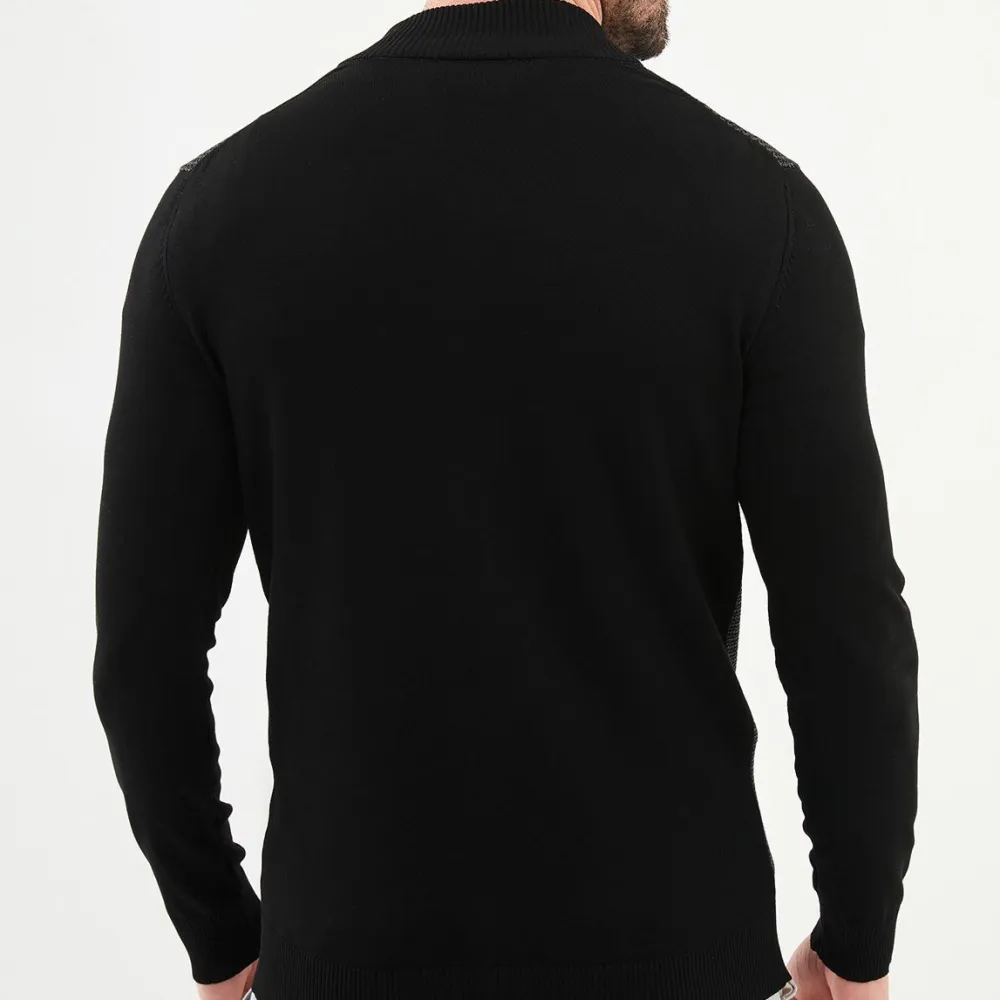 Casual Zip Detail Knit Sweater