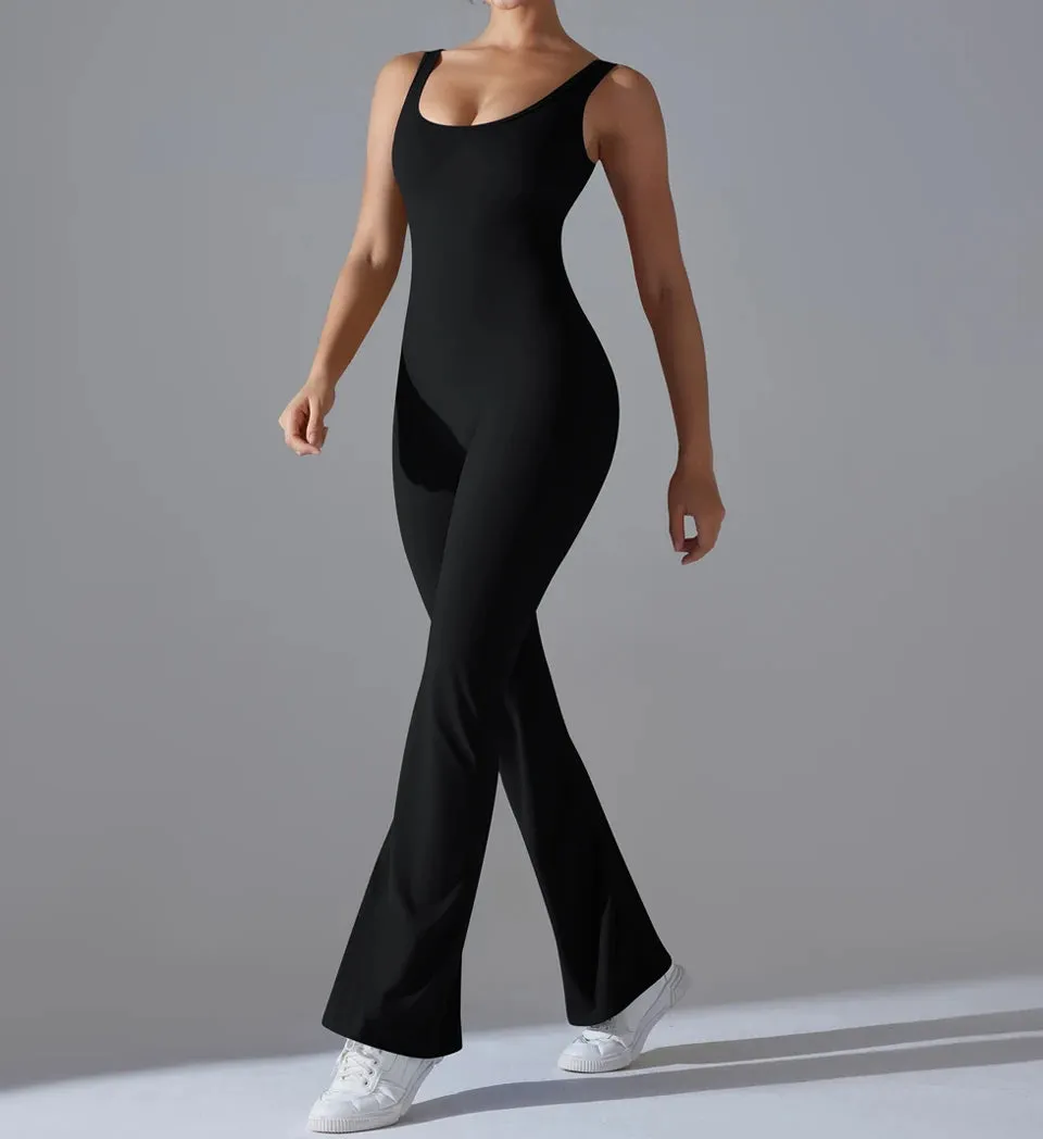 Effortless Athleisure Sleek Flare Jumpsuit