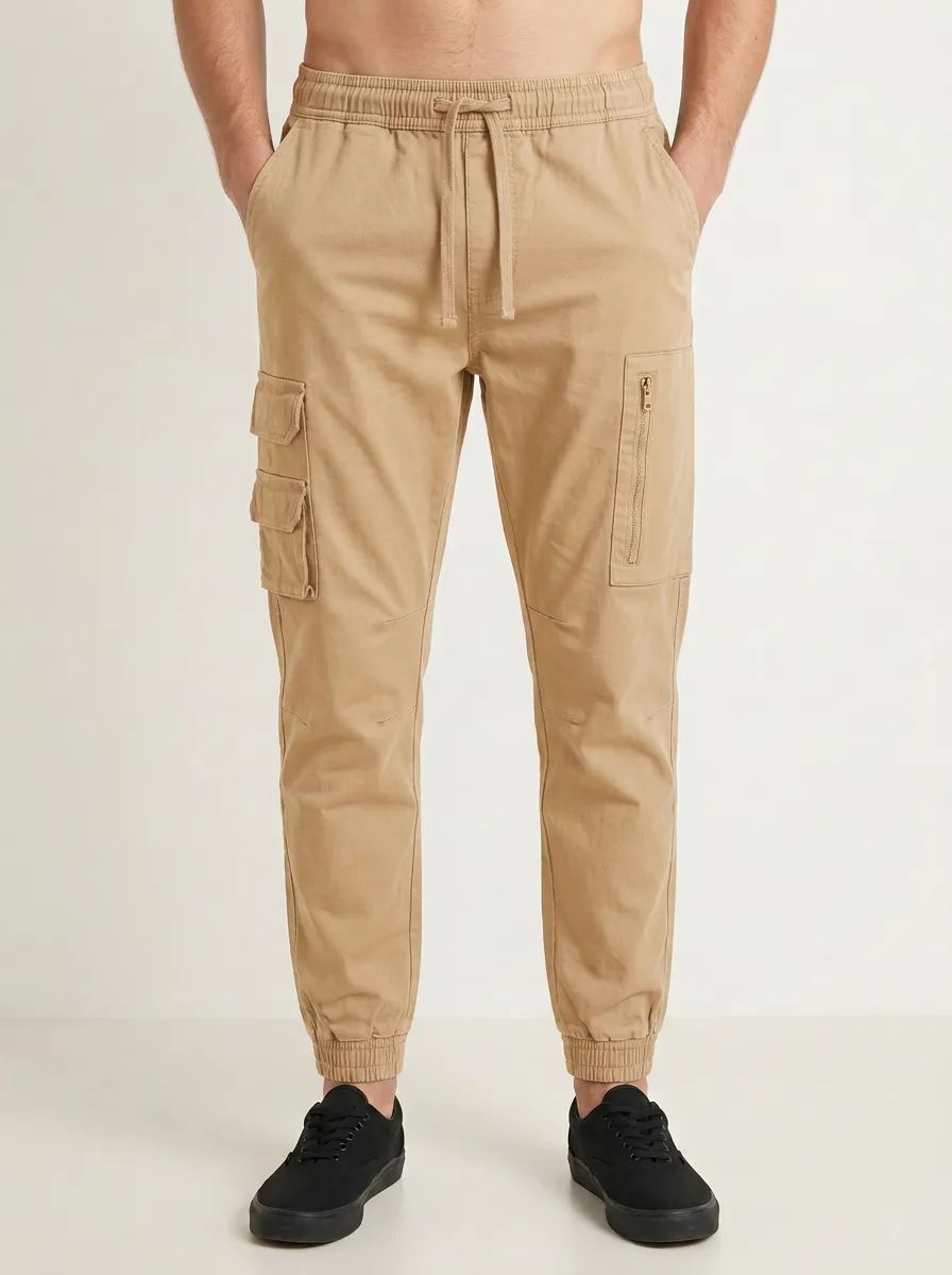 Multi-Pocket Drawstring Jogger Men's Cargo Pants