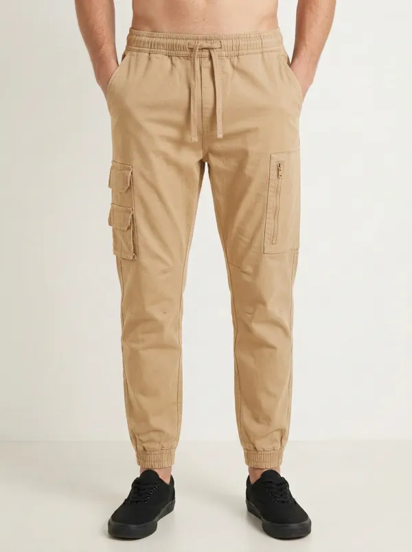 Multi-Pocket Drawstring Jogger Men's Cargo Pants