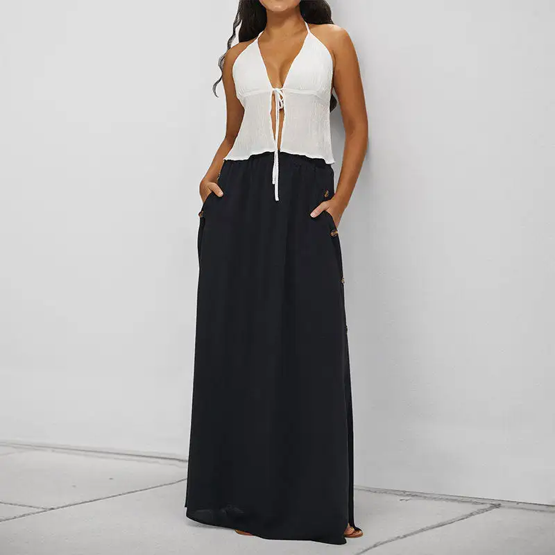 Women's Button-Detail Skirt