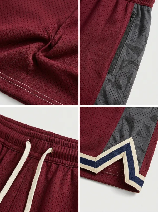Sporty Camo Pattern Fit Men's Basketball Shorts